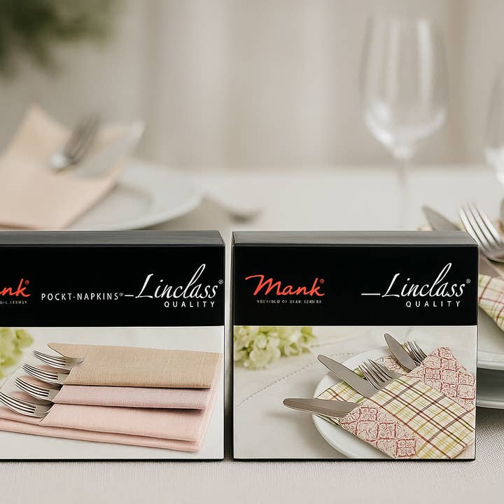 Mank cutlery pouches, napkins 40x40 cm, green for wholesale by Salzmann Restwaren GmbH