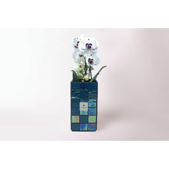 Vaso Bricks Blue per la vendita all'ingrosso da parte di Paola Rolando Creazioni