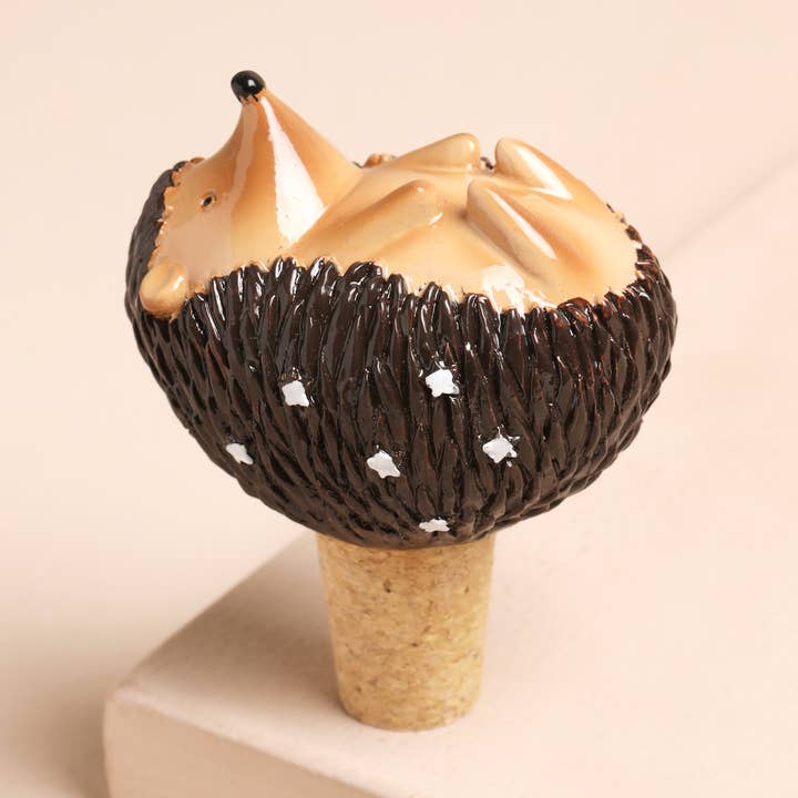 Hedgehog Cork Bottle Stopper for wholesale by Lisa Angel