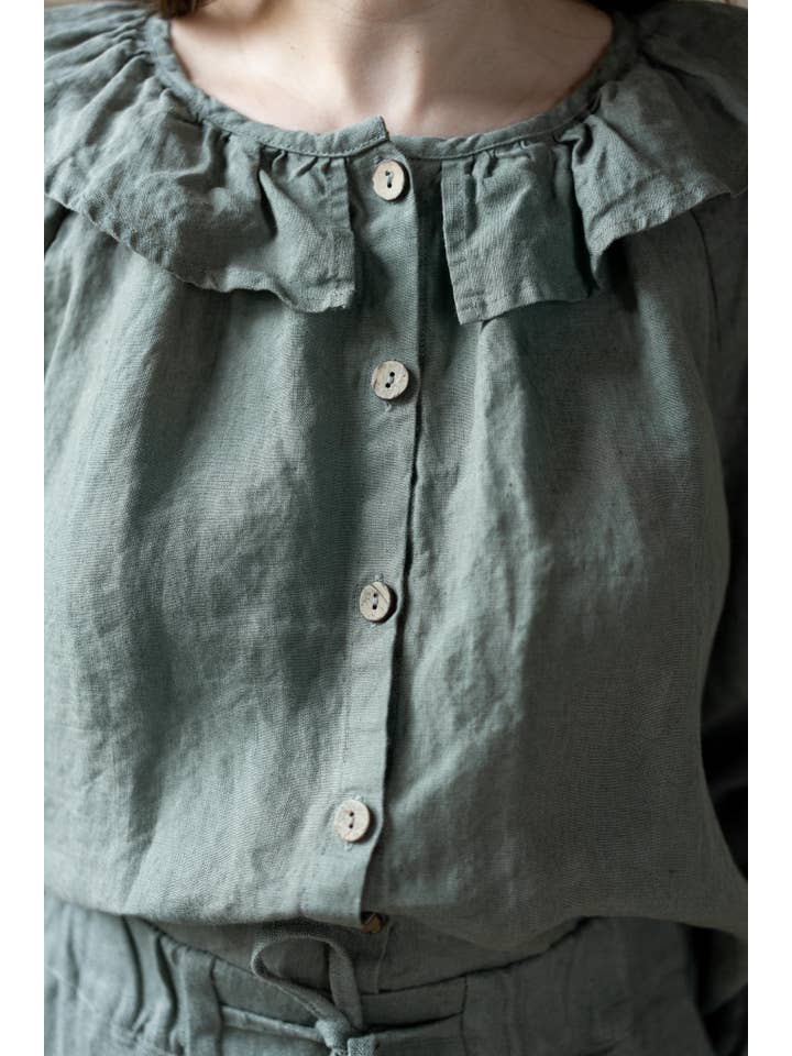 La Petite Alice – Túnica - Mulher por atacado – Túnica de Linho Oversized Polly com Mangas Compridas