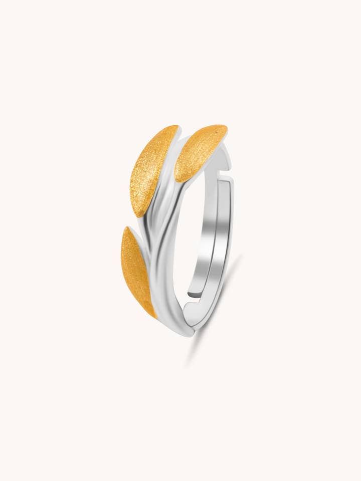 Gold Ring Delicate Leaves -Gift for Her, Nature Inspired for wholesale by Gratinsta