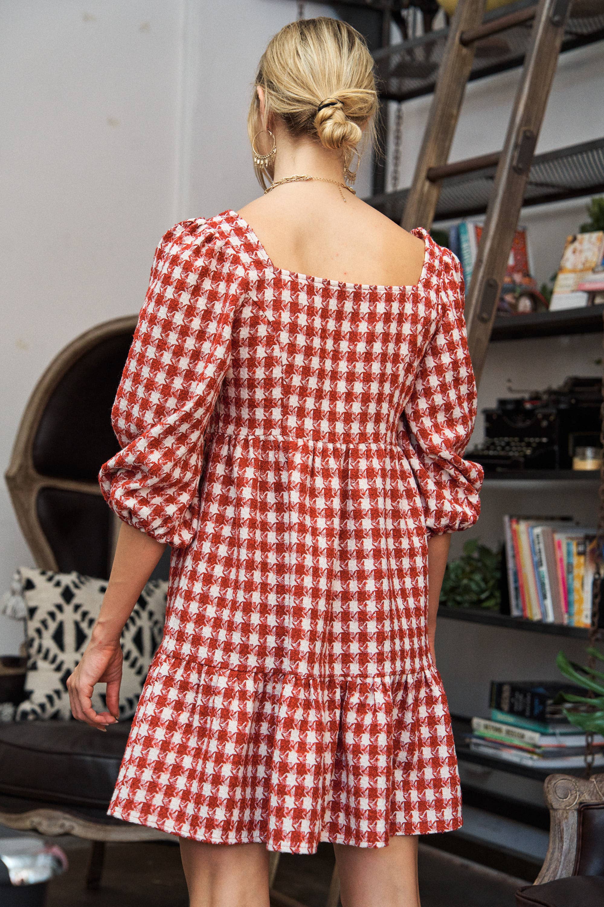 JADE BY JANE – wholesale Klänning - Dam – TWEED PUFFÄRM MINIKLÄNNING JJD50238