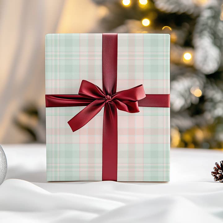 Lokipawz - Wholesale Flat Wrap - Pastel Plaid Parade – Holiday Wrapping Paper6
