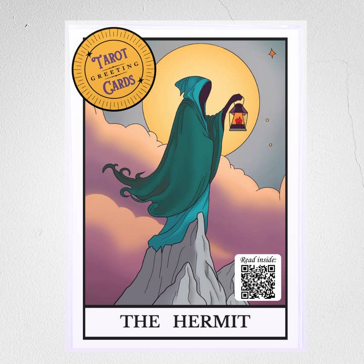 The Hermit Greeting Card for wholesale by Arcane Wishes
