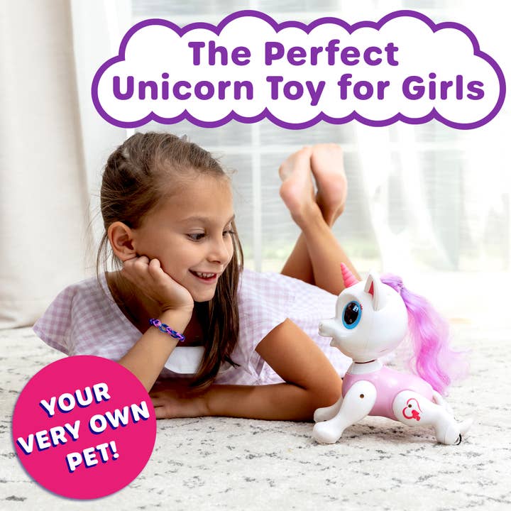 USA Toyz - Wholesale Electronic Toy - Kids & Baby - Robo Pet Unicorn STEM Learning (White)