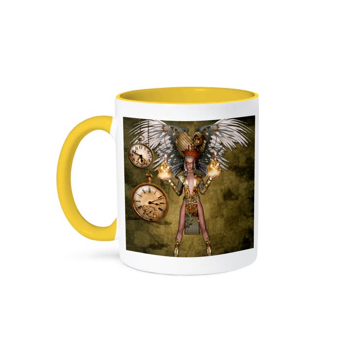 3dRose - Wholesale Coffee Mug - 3dRose, Steampunk lady with steampunk wings, Mug