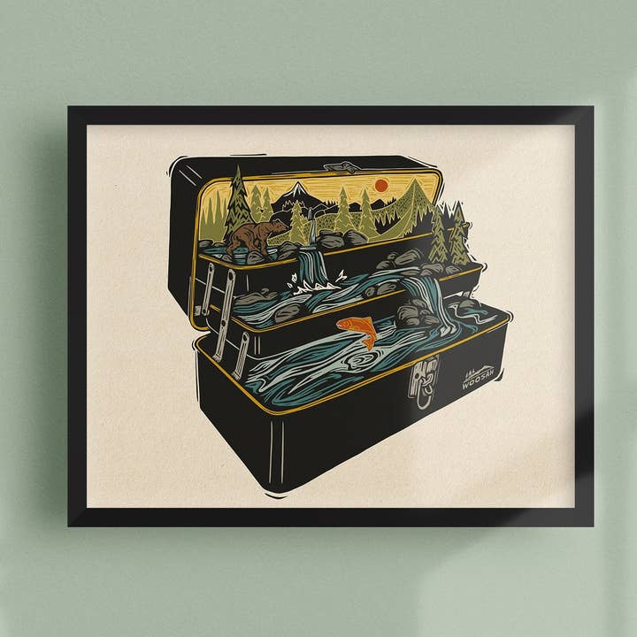 Tackle Box Print for wholesale by Woosah Outfitters