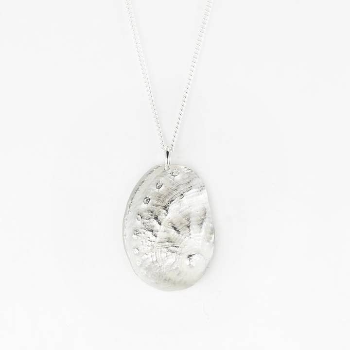 Abalone Shell Pendant Necklace - Frosted Sterling Silver for wholesale on Faire