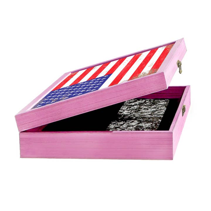 Print Frame Box - Wholesale Keepsake Box - Kids & Baby - Scotland Wood Flag Frame Keepsake Box9