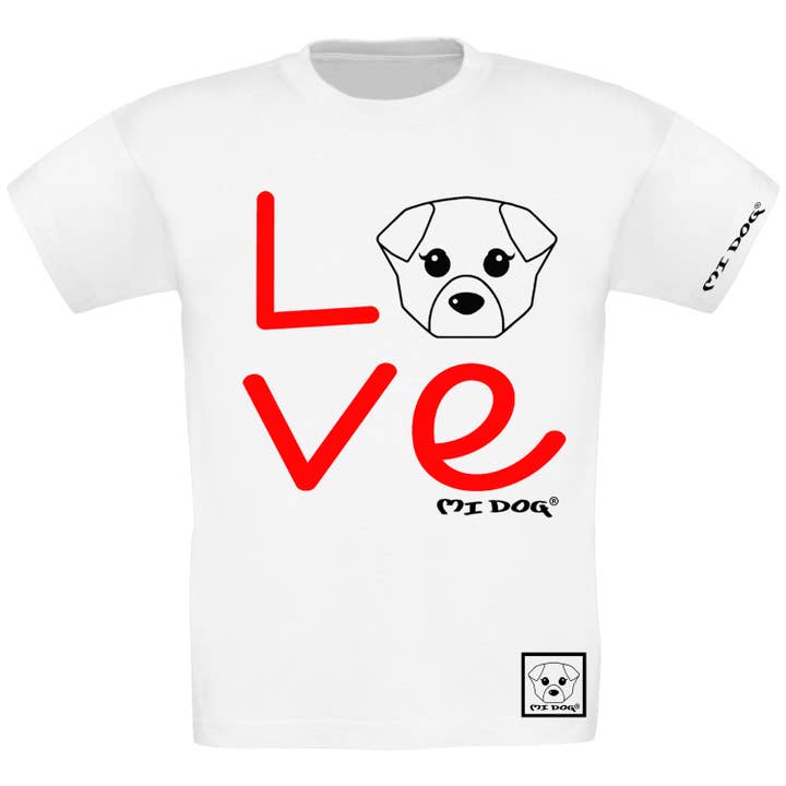 Dog With Bow With The Word Love , Regular Fit T-Shirt for wholesale by MI DOG