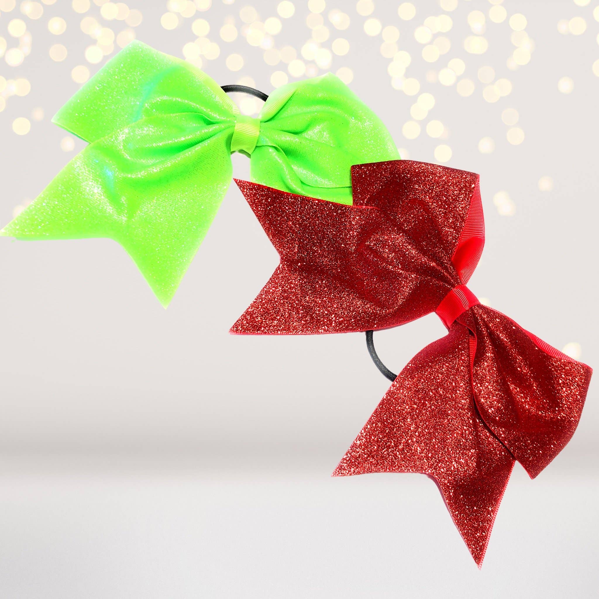 Chicky Chicky Bling Bling - Wholesale Hair bow – Kids - Girls 7 inch Stiff Glitter Cheer Hair Bow Ponytail Holder3