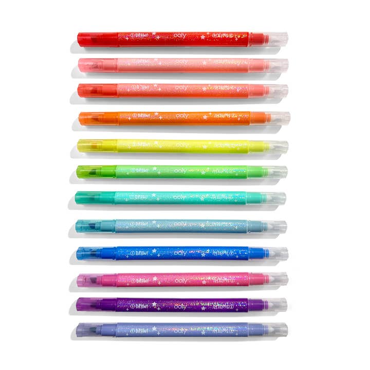 OOLY - Wholesale Markers - Kids & Baby - Switch-eroo!: Sparkle Glittery Color-Changing Markers (Set o4