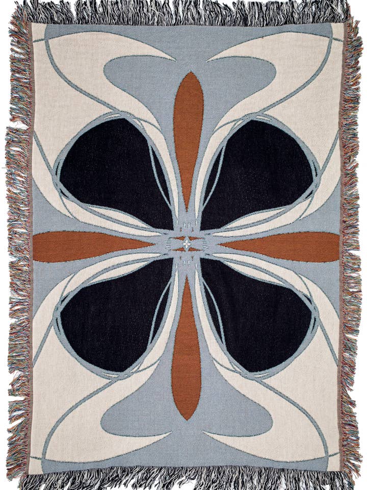 Manta Tejida Blu Bloom para venta al por mayor de eif studio