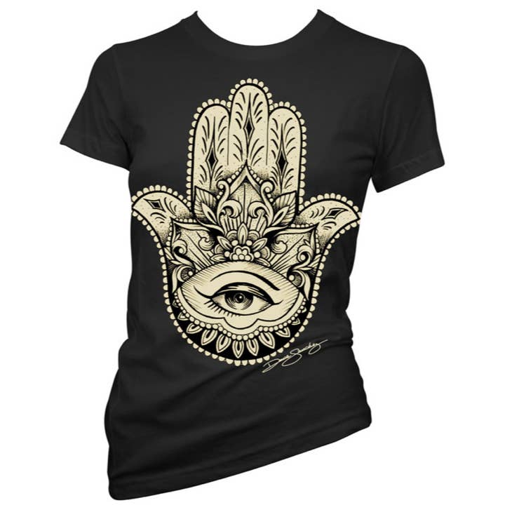 3649-BLACK CREAM | Hamsa Tattoo* for wholesale by Cartel Ink