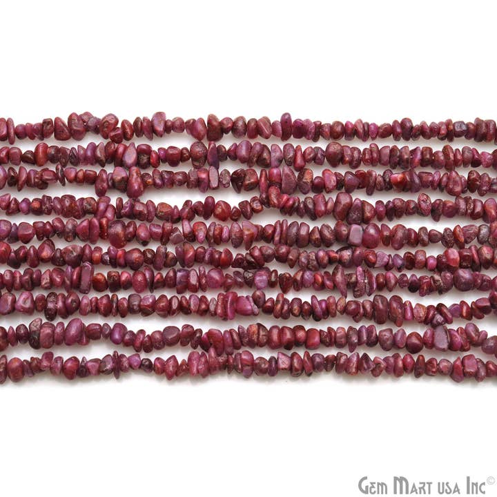 GemMartUSA - Wholesale Beads - Ruby Chip Beads, Drilled Natural Gemstone Strand, 34 Inch3