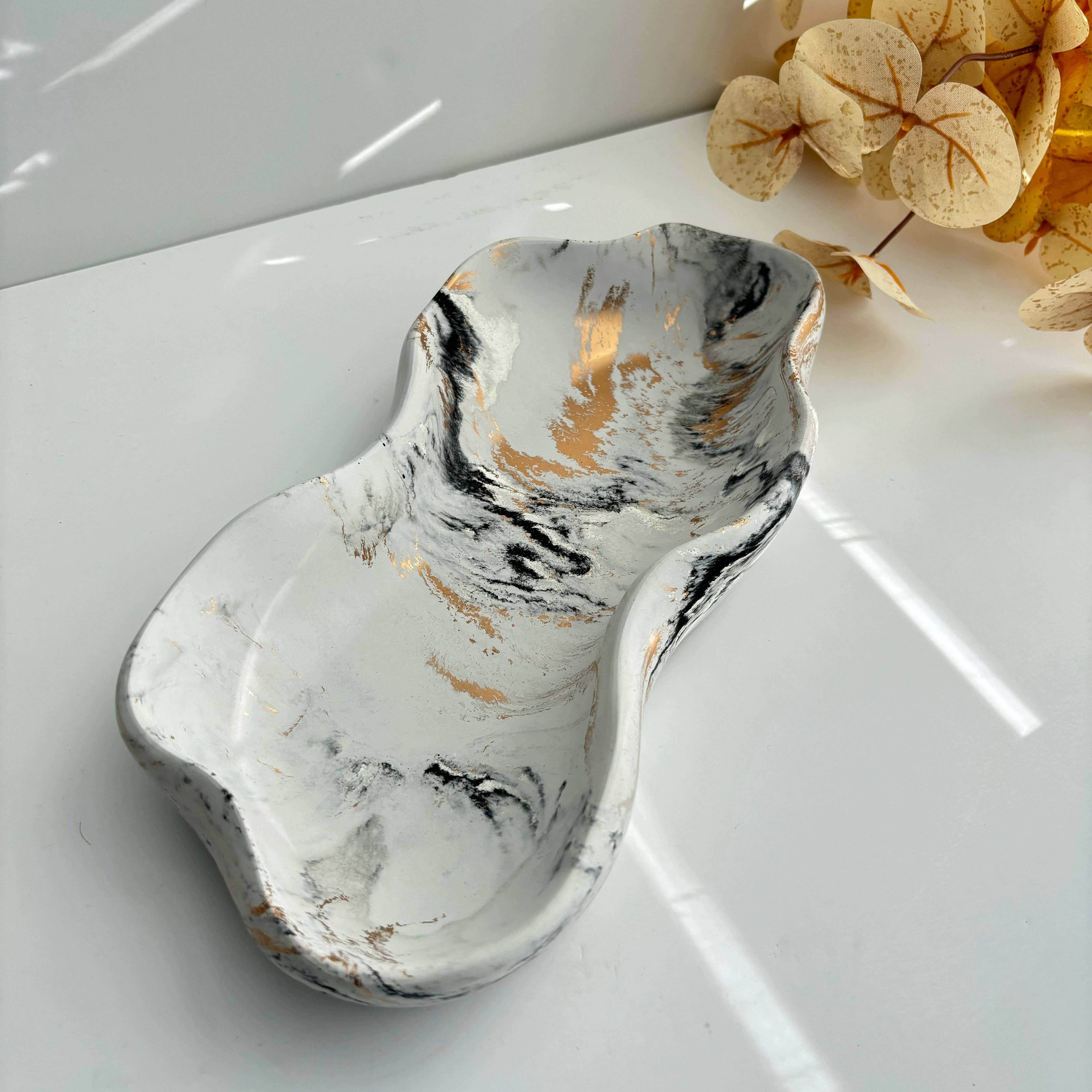 Fancy Concrete - Wholesale Decorative Plate/Dish/Bowl - Curvy Bowl - Wavy Oblong Tray/ Bowl3