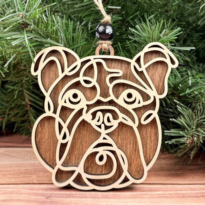 Bulldog Ornament, Pet Store, Gift for Dog Owner for wholesale by Rocky Knoll Co.