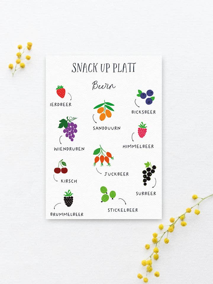 Cartolina « Snack up Platt - Birre » per la vendita all'ingrosso da parte di OHØJ Papeterie