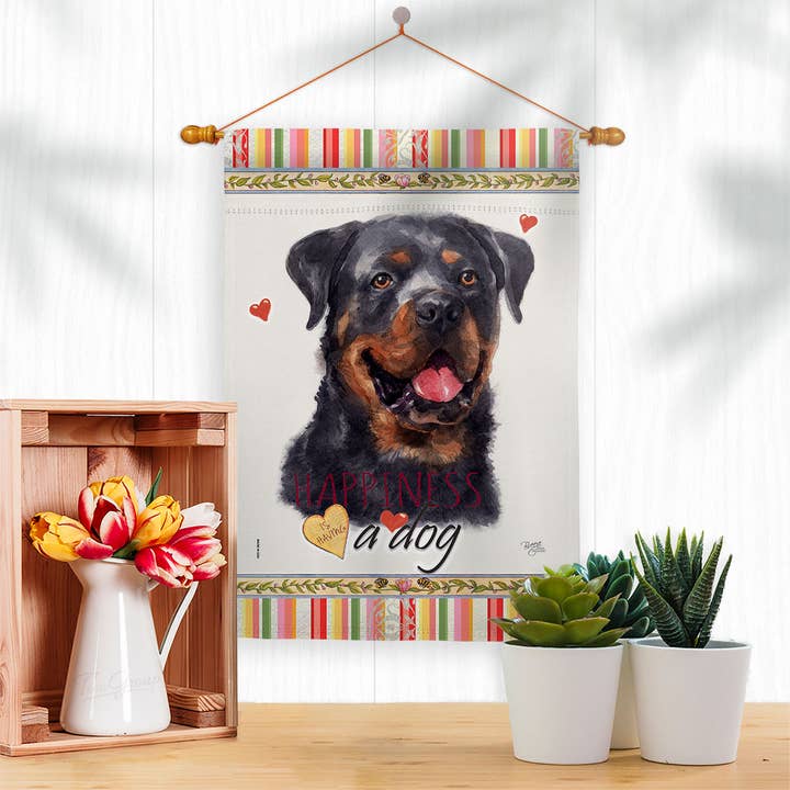 Two Group Flag Co - Wholesale Flag - Rottweiler Happiness Animals Dog Decor Flag