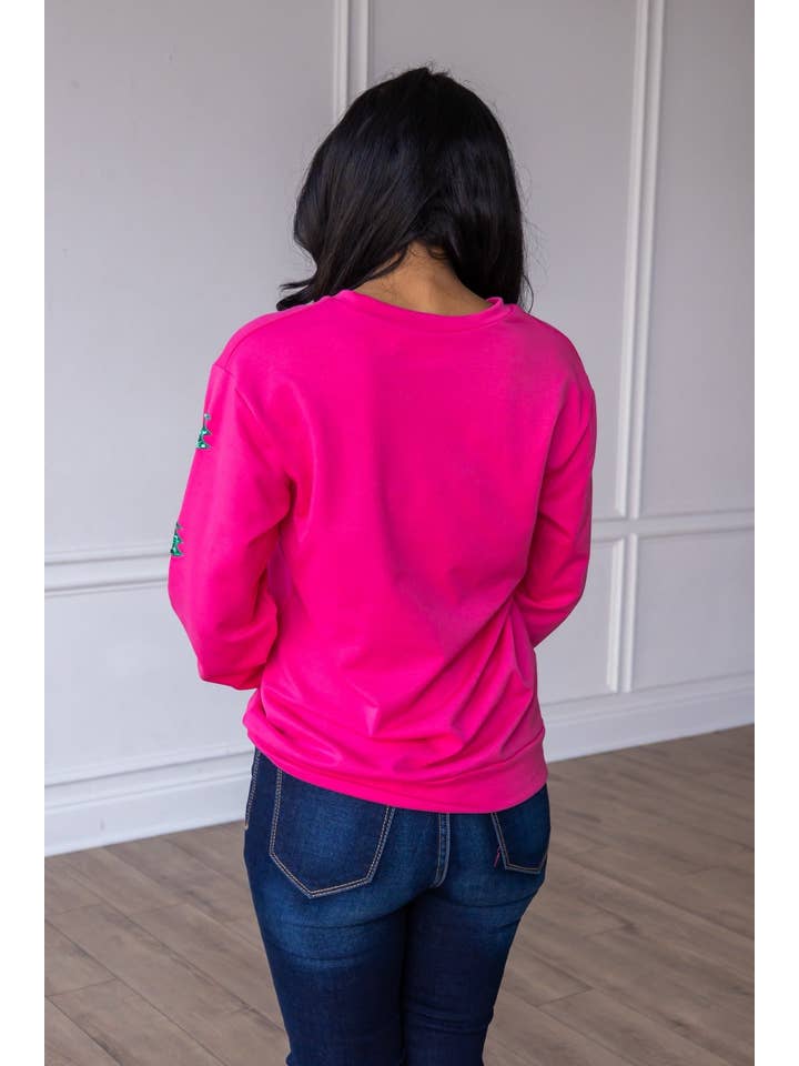 Sequins Merry Pink Pullover Sweater for wholesale on Faire
