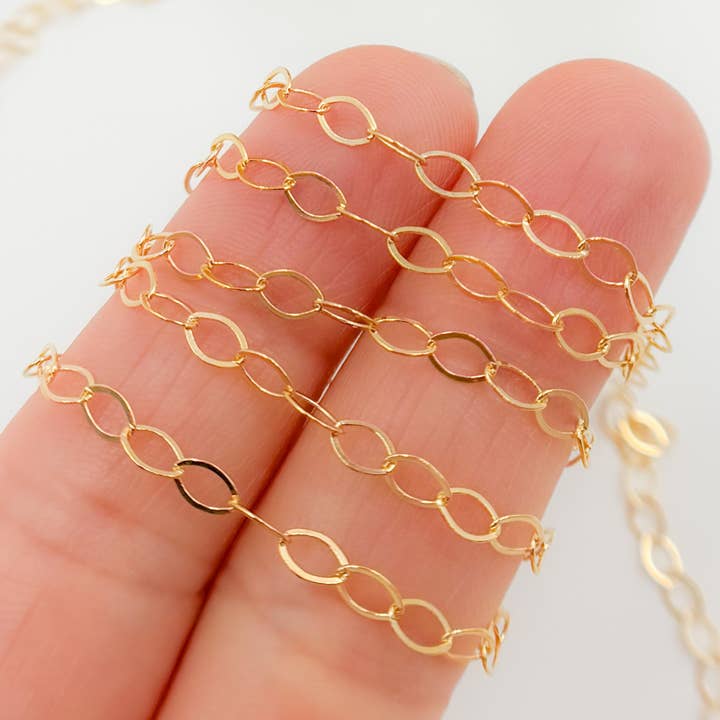 1091FGF. 14k Gold Filled Oval Link Chain for wholesale by Tresor Jewelry Inc.