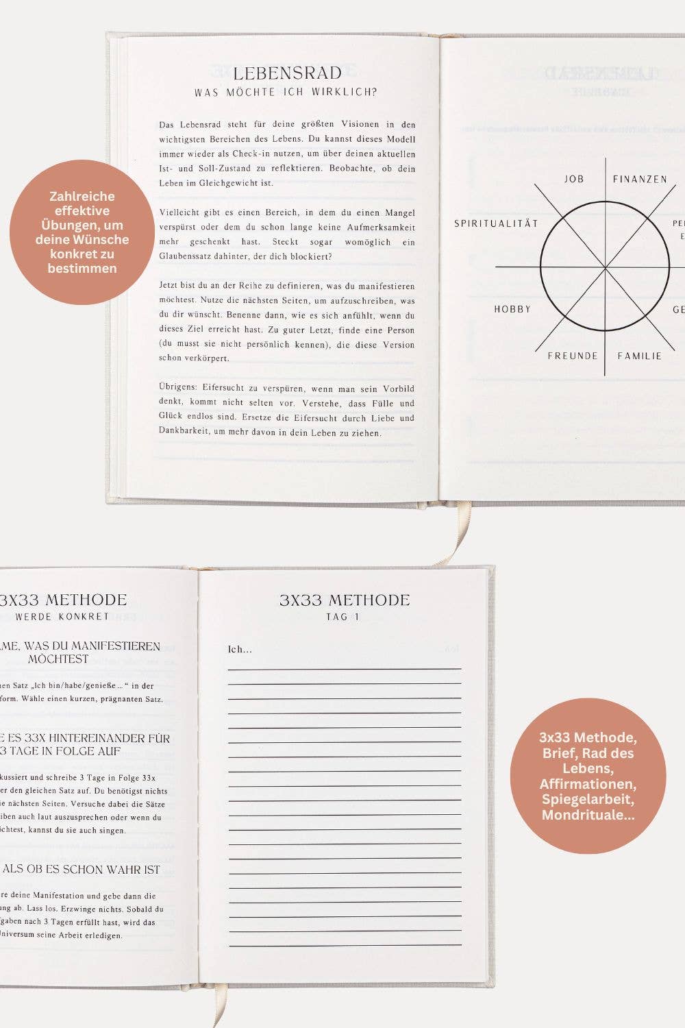 sand THE LIFE BARN Manifestation Journal English for wholesale on Faire10