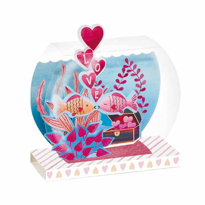 Draeger Paris - Wholesale Valentine's Day Card - Valentine's Day Pop-Up Card - Fish Love1