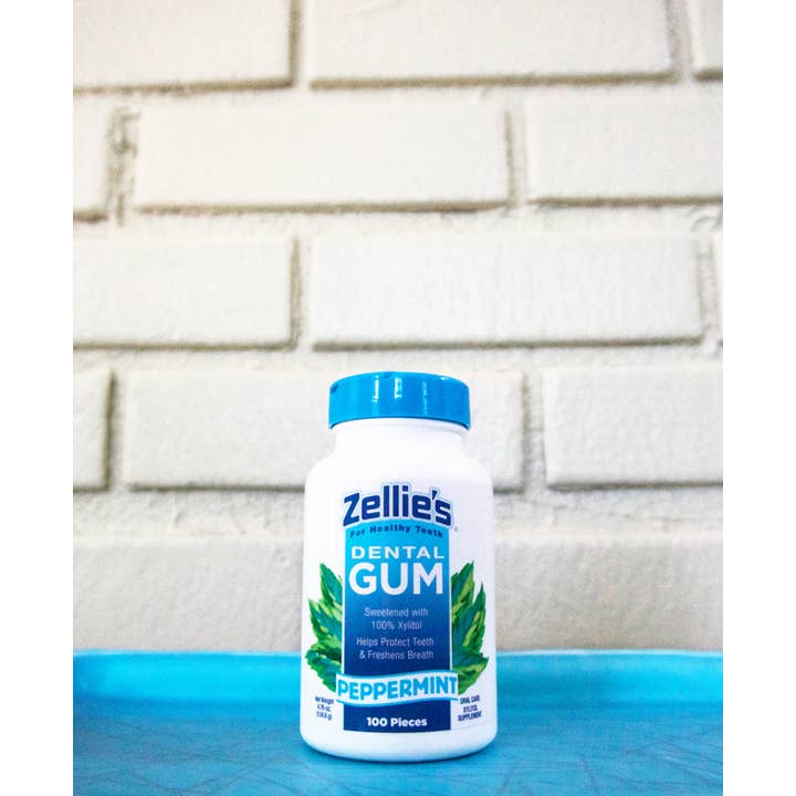 Zellie's - Wholesale Chewing Gum - Zellie's Xylitol Dental Gum - Peppermint 100ct Jar