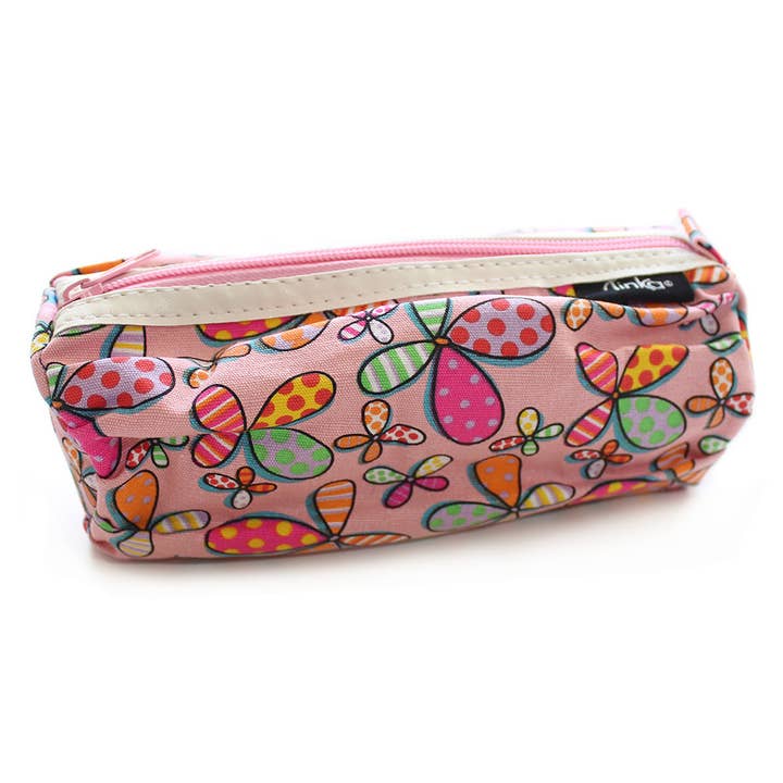 Pencil Case For Girls Canvas Pencil Pouch Butterfly Pink for wholesale by Powell Creative Products Ltd