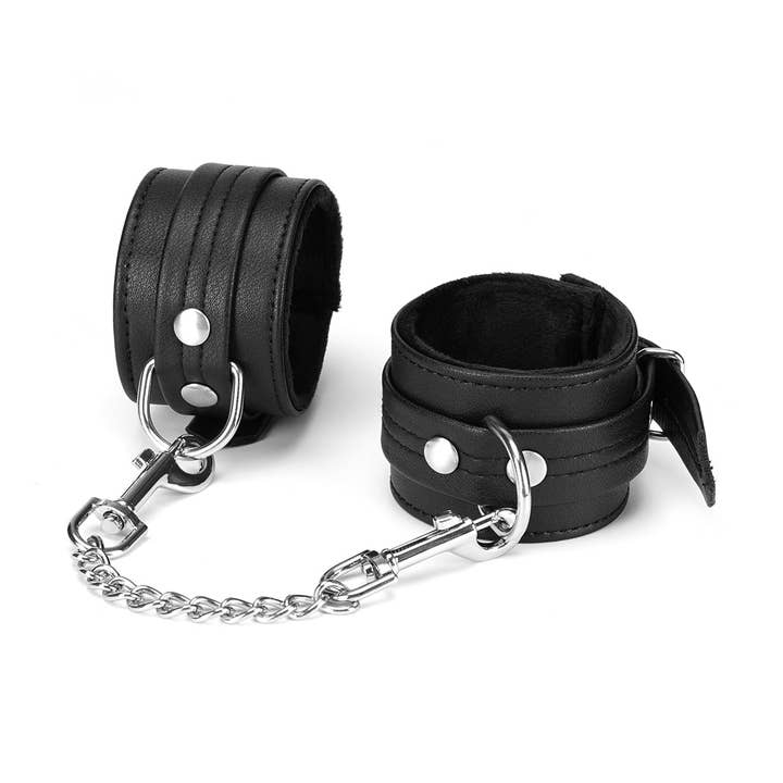 Liebe Seele – Großhandel Sexspielzeug – Schwarze Bondage-Handfesseln mit weicher Innenpolsterung1
