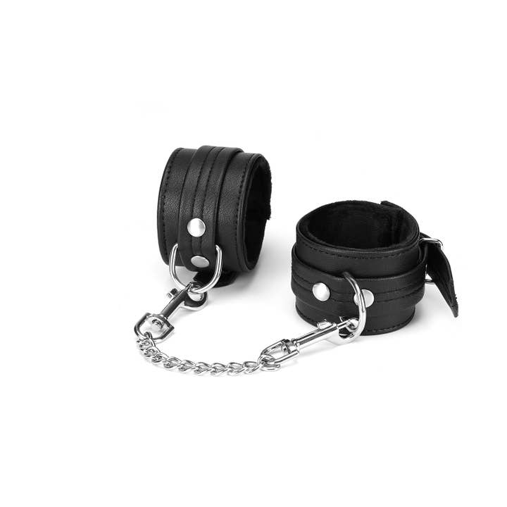 Liebe Seele - Wholesale Sex Toy - Black Bond Wrist Cuffs with Soft Lining
