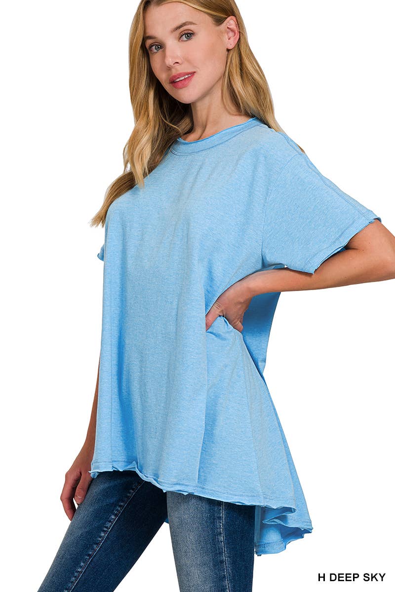 42POPS – wholesale Tunic – Women’s – ".._ Washed Cotton Drop Shoulder Oversized Top2