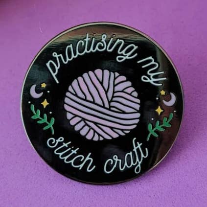 Practising My Stitch Craft Enamel Pin for wholesale by Quinn's Pins