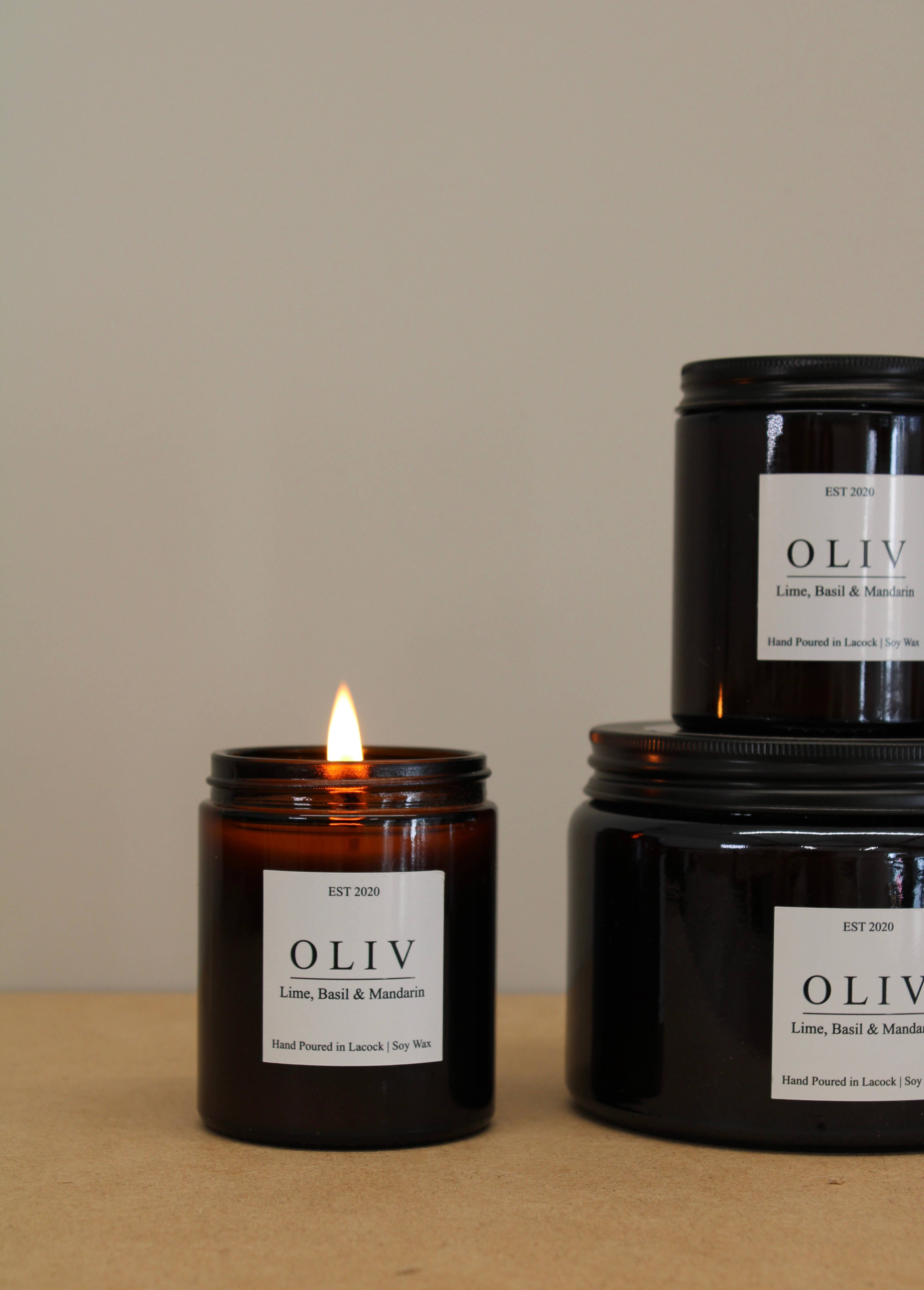OLIV Homeware – wholesale Jar/filled candle – Lime, basil & Mandarin Candle 3