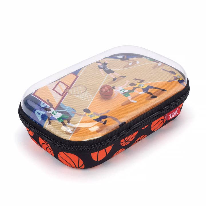 ZIPIT - Wholesale Pencil Case/Pouch - ZIPIT Basketball Clear Top Box for Boys, Pencil Case