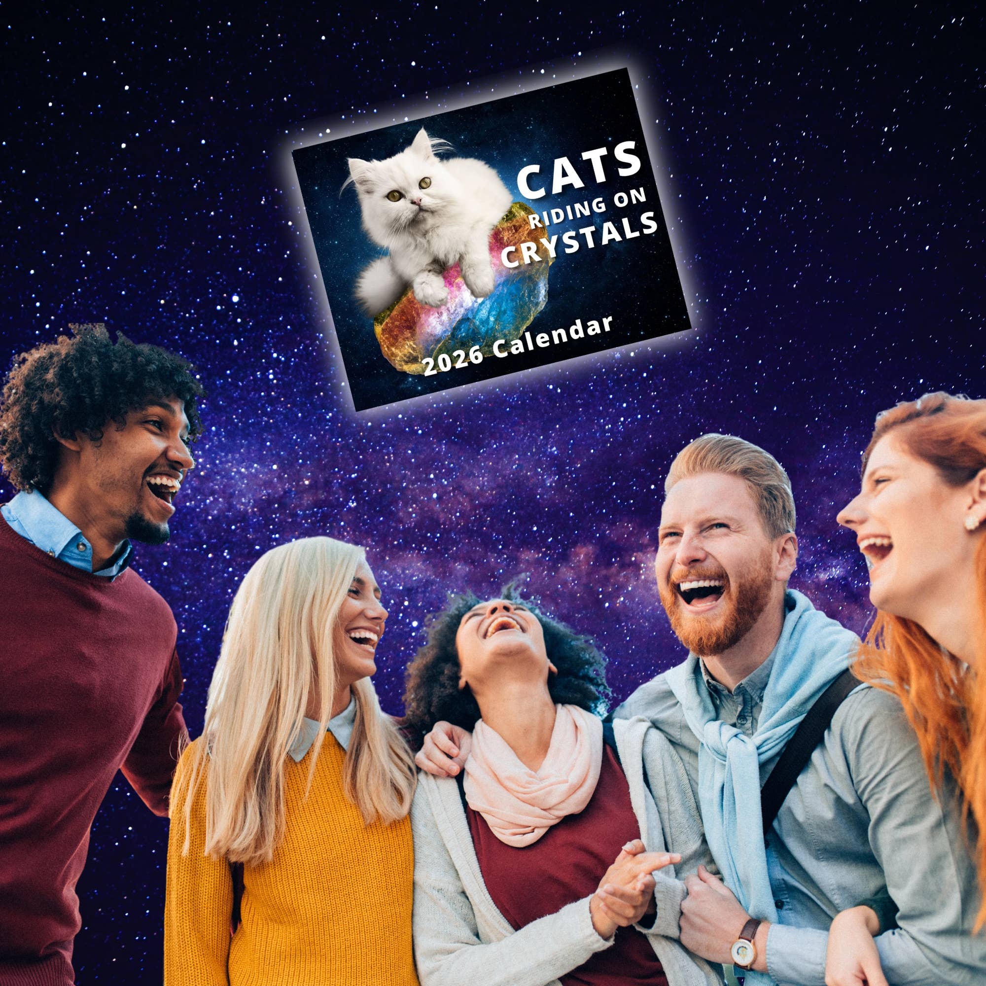 Calendar Magic Co. – wholesale Calendar – CATS RIDING ON CRYSTALS 2026 Calendar2