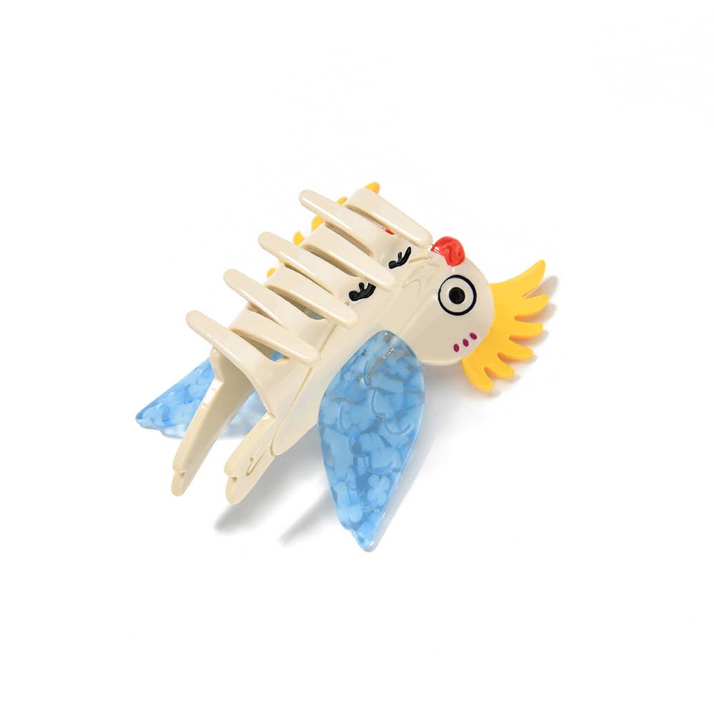 Beige Cute Cartoon Cockatoo Hair Clip, Bird Hair Accessory for wholesale on Faire1