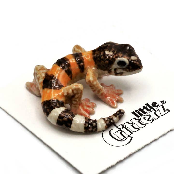 Little Critterz – wholesale Dekorativ statyett – Gladiator Leopard Gecko Porslin Miniatyr