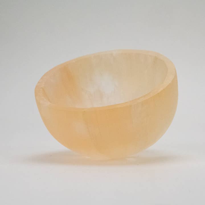 Pelham Grayson Rose - Wholesale Spiritual Stone/Crystal - Selenite Round Bowl | 4" | Morocco3