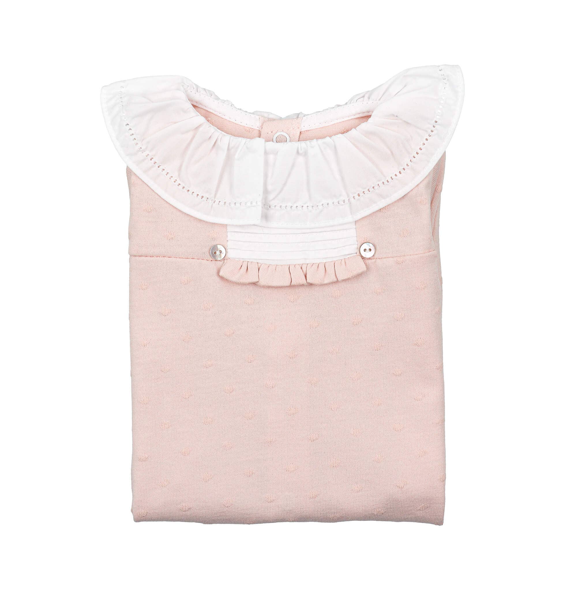 Bean Baby Clothes - Wholesale Jumpsuit - Baby - Pink BabyGrow with Cotton Fabric Collar2