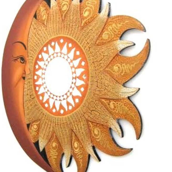 OMA - Eclectic Home - Wholesale Wall Mirror - Celestial Moon Wall Decor Mirror Mosaic Glass Mix Colors 16"0