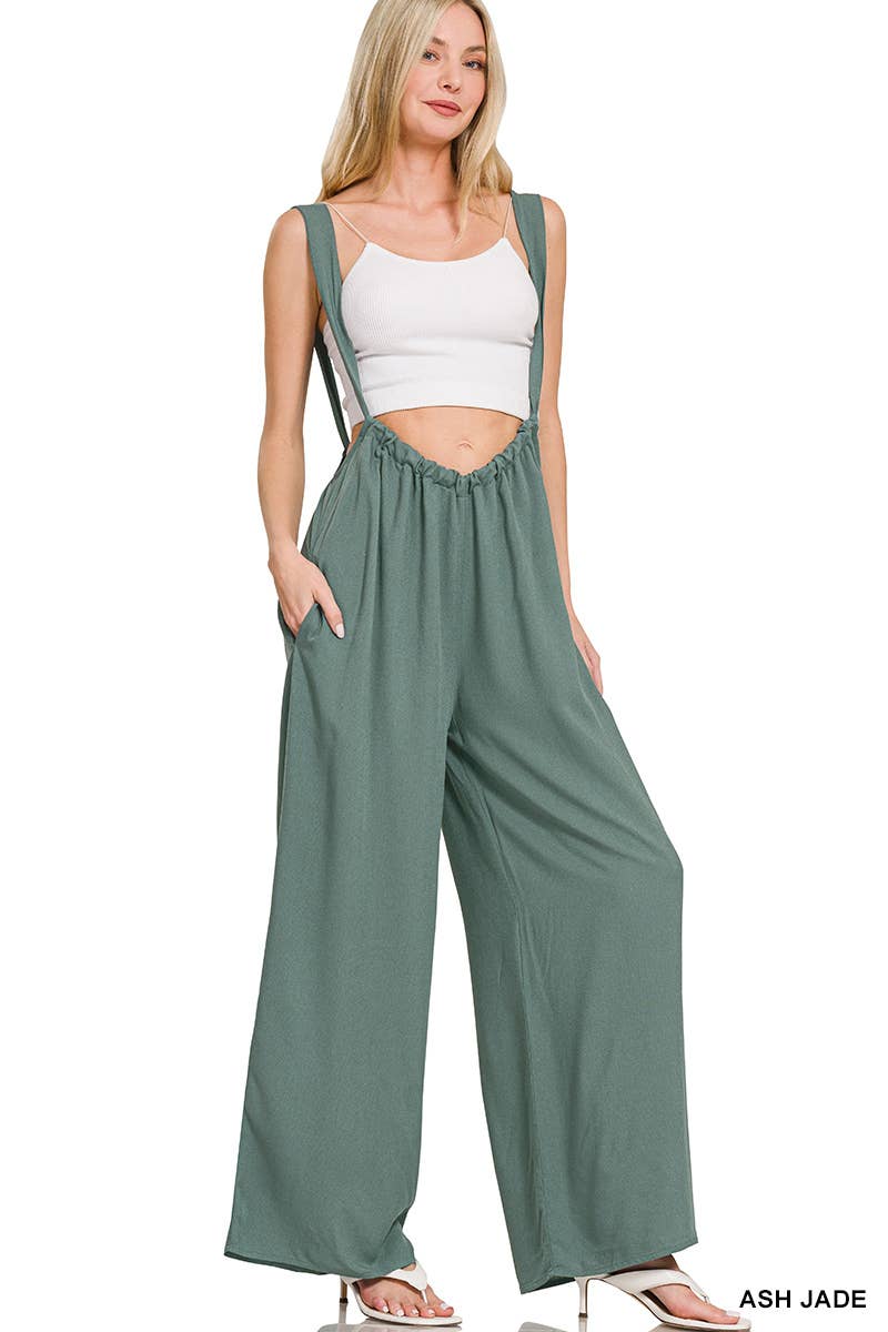 42POPS - Wholesale Jumpsuit - Women's - `.Tie Back Suspender Jumpsuit w/ Pockets0
