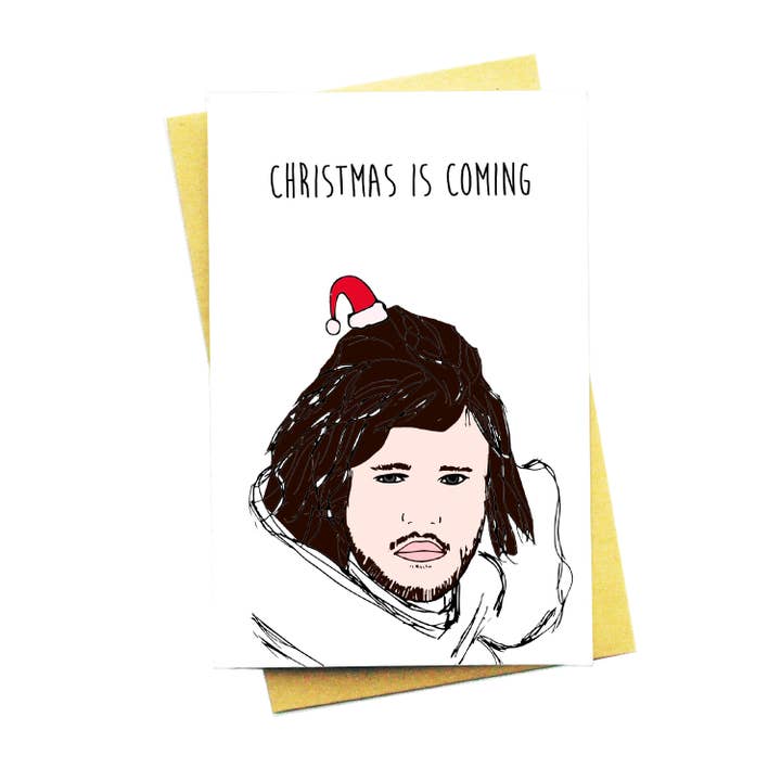 Christmas Is Coming... Funny Game Of Thrones Christmas Card for wholesale by Nocturnal Paper