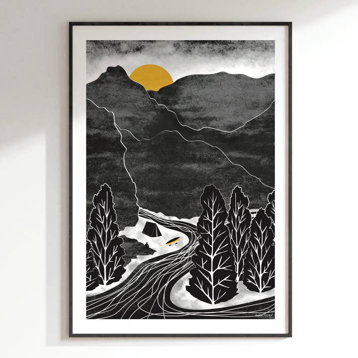 River Adventure Art Print: (A4, A3) Wilderness Collection for wholesale by Ruth Thorp Studio