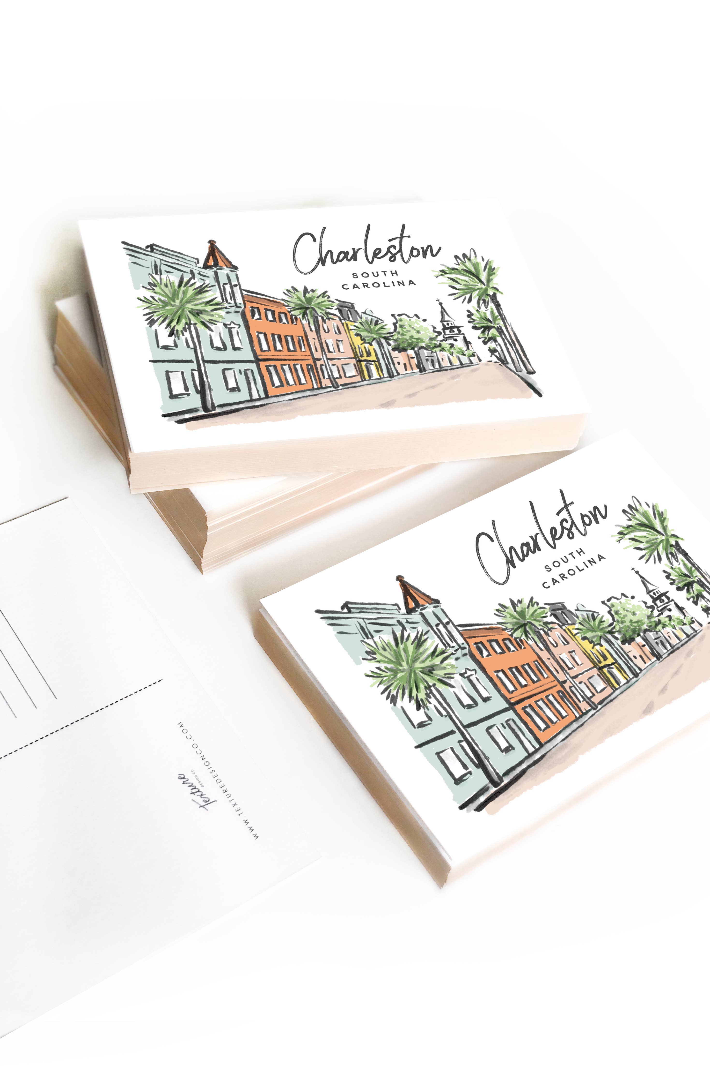 Texture Design Co – Engroshandel Postkort – Charleston Postkort - Sherbet Streets Samling1
