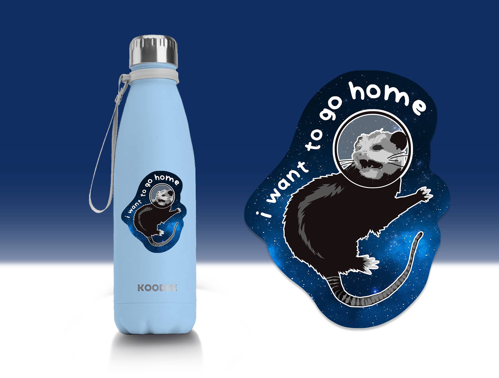 BoyPilot Goods - Wholesale Sticker - Possum in Space Sticker 3" x 3" - Introvert Anxiety Sticker4