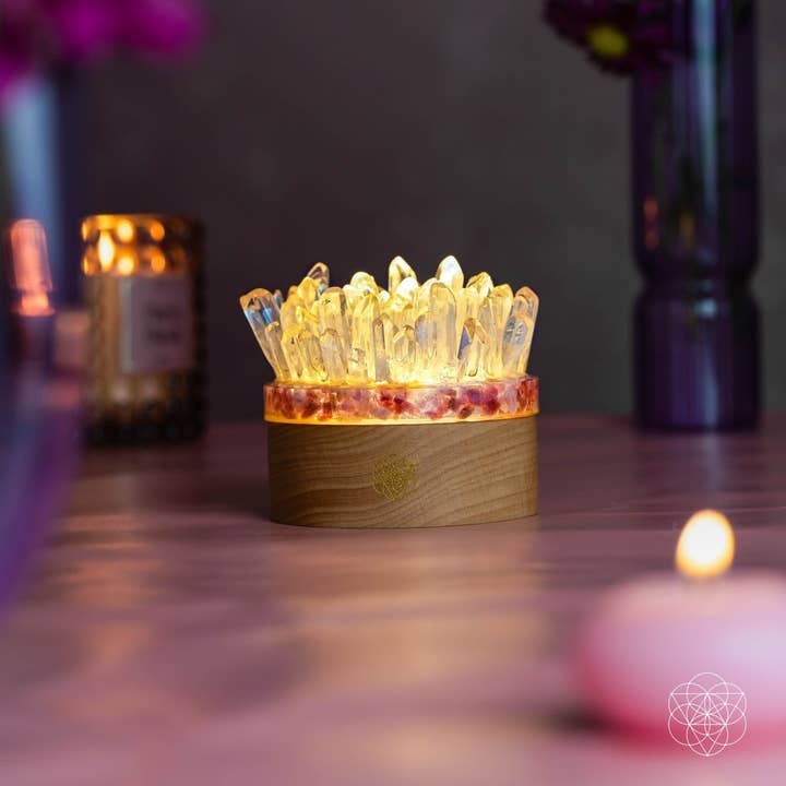 Conscious Items - Wholesale Accent/Desk Lamp - Find My Peace - Quartz & Tourmaline Lamp of Blooming Tranquility7