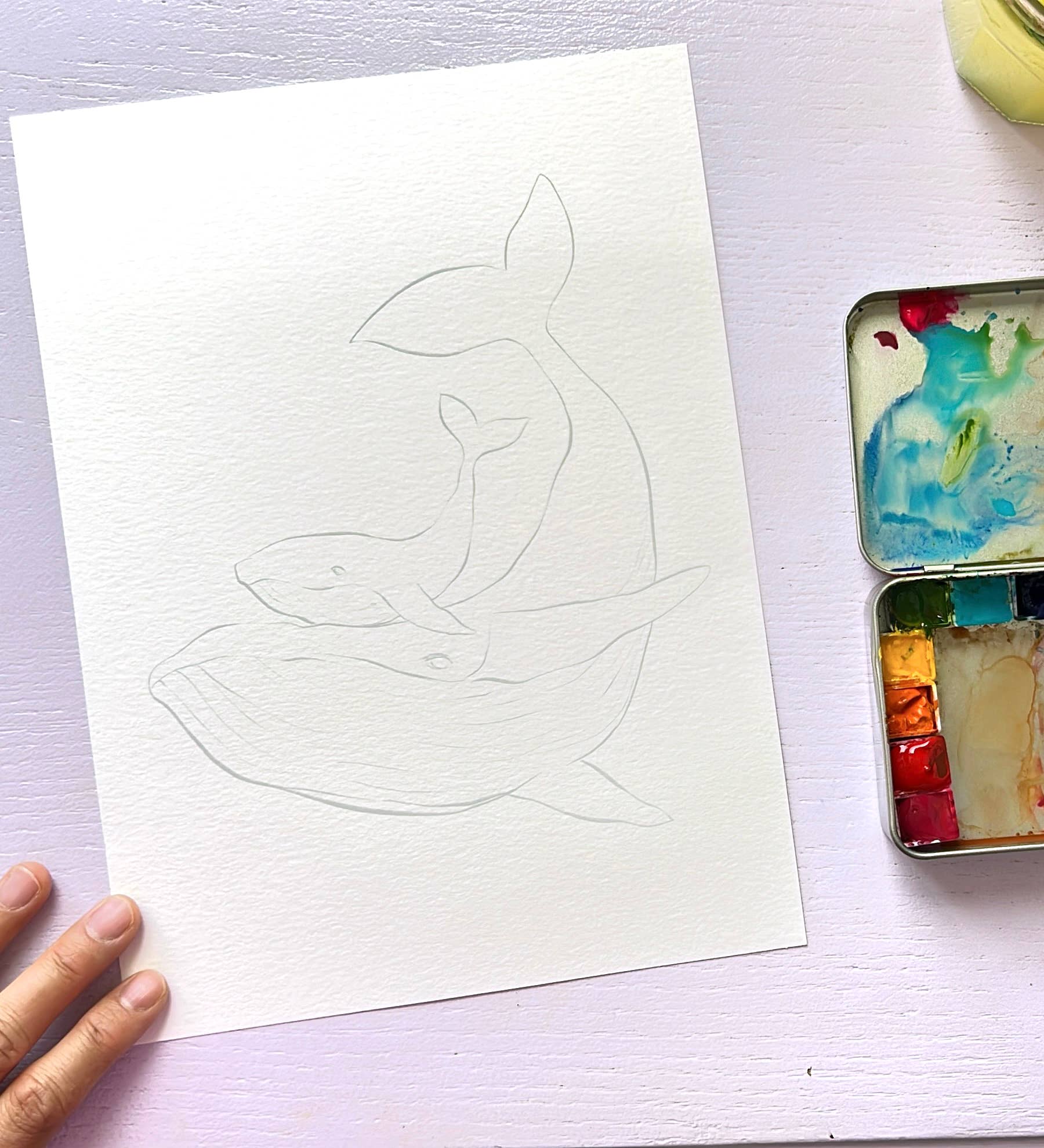 Jean Choe Art & Design - Wholesale Sketchbook/Sketchpad - Watercolor Workbook: Seashores & Ocean Outlined Designs6