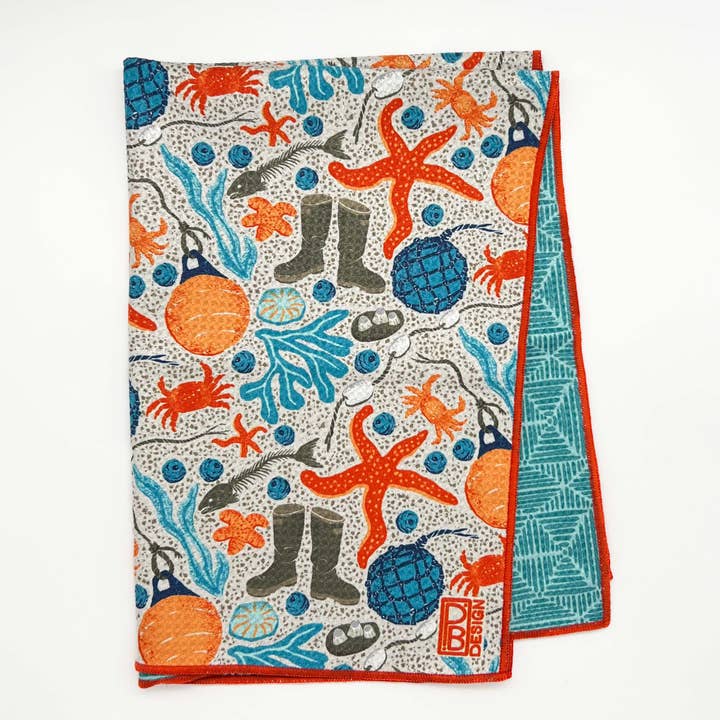 AK Beach Combing Tea Towel for wholesale by Paige Brady Design