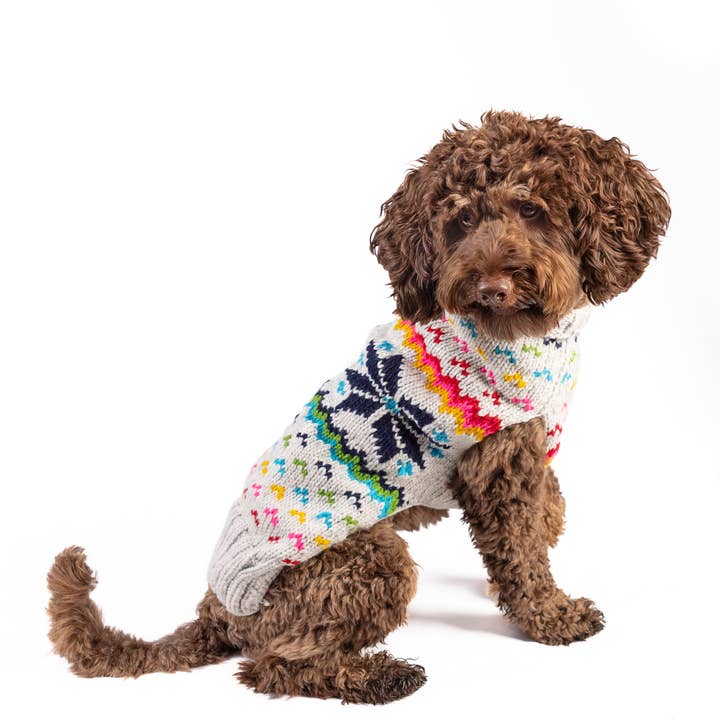 Rainbow Snowflake Dog Sweater for wholesale by CHILLY DOG LLC